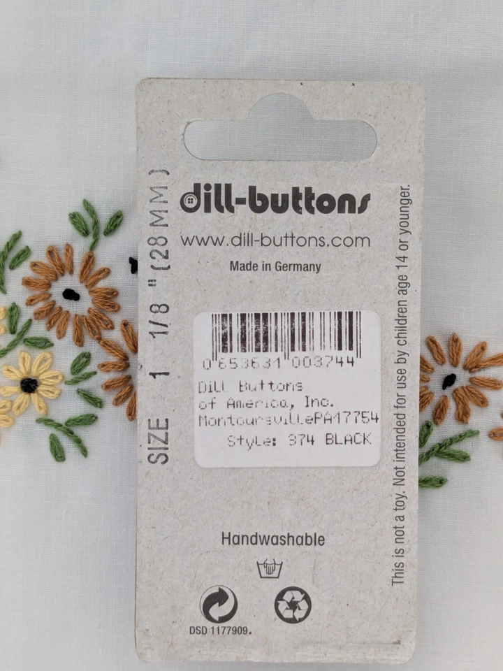 Set Of 2 Black LEATHER Buttons  28 mm 1 1/8" Made in Germany - Image 4 of 4