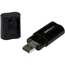 StarTech.com USB Sound Card - 3.5mm Audio Adapter - External Sound Card - Black