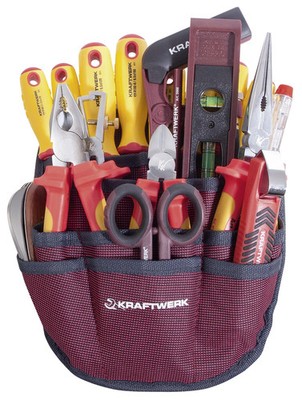 Kraftwerk 3996ET Elektriker-Werkzeug Satz Gürteltasche 20tlg Elektro 1000V