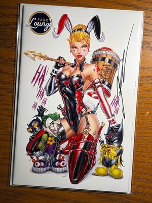 HARLEY QUINN Jaime Tyndall Harley Bunny NM Signed, Faro's Lounge American Safari