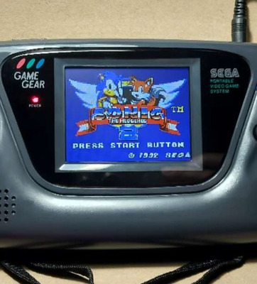OEM Original Black Sega Game Gear Console - Recapped, LCD Screen