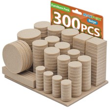 Furniture Pads 300 Pack Premium Felt Beige , Beige, Beige