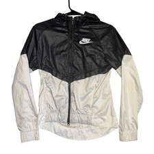 Nike Windrunner Hooded Ripstop Jacket Black White 804947-010 Womens XS