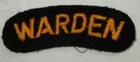 WW2 HOME FRONT CIVIL DEFENCE - WARDEN - BRITISH MILITARY PATCH BADGE
