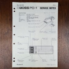 VINTAGE 1979 BOSS PD-1 SERVICE NOTES