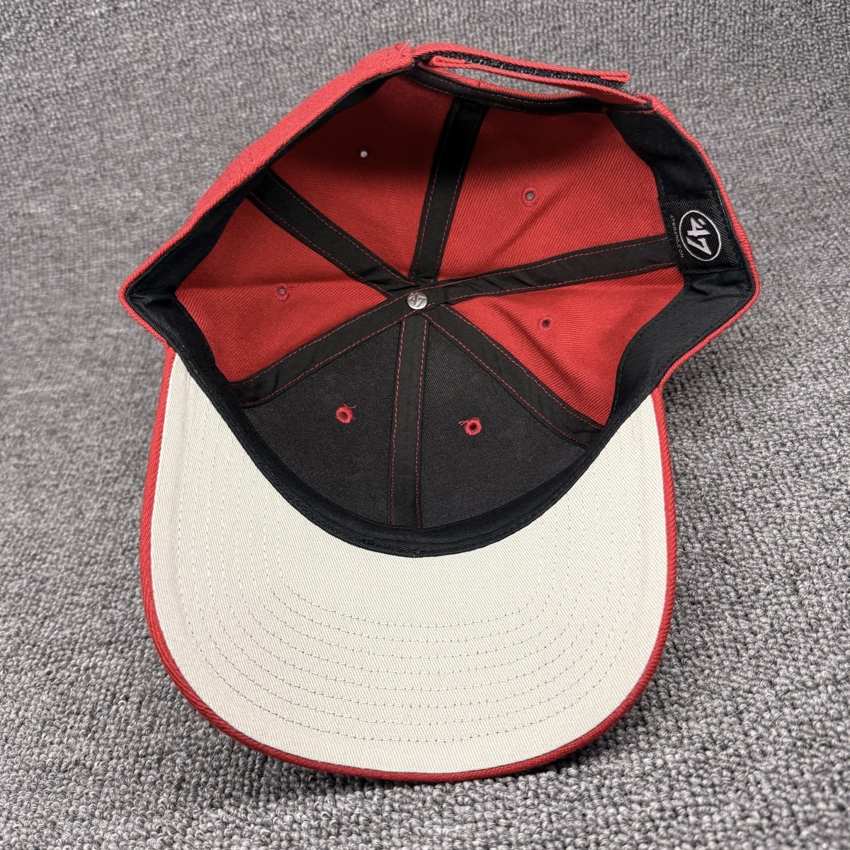 '47 Brand Blank MVP Red Adjustable Hat Hook & Loop Strapback Cap