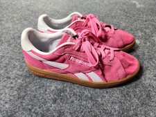 New REEBOK Club C Grounds UK Shoes Women Size 7.5 Pink Suede Leather Sneakers