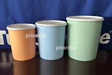 Tupperware Classic Servalier Heritage Decorator Bidone 7/11/17 Tazza Set 3 Nuovo