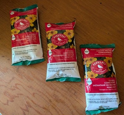 Lot Of 3 Perky-Pet Humingbird Food Instant Nectar Concentrate Powder 8oz Red