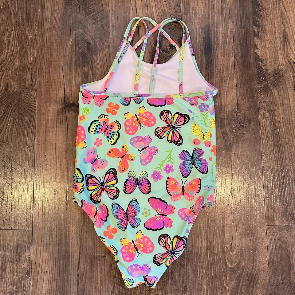 Usado en Excelente Condición Traje de Baño The Children's Place Como Nuevo Mariposa Una Pieza Niña Talla: XXL 16 Foto 4 de 4
