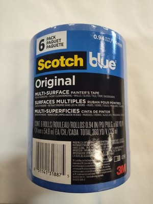 3M Scotch 168863 94 inch X 60 yd Painter's Tape, Blue - 6 Pack