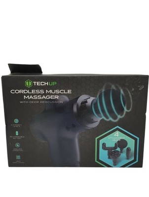 Tech UP Black Portable Cordless Muscle Massager with Deep Tissue Precussion
