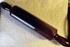 Vintage Purple Amethyst Glass Pontil Blown Rolling Pin With AGE 15 Inch Long