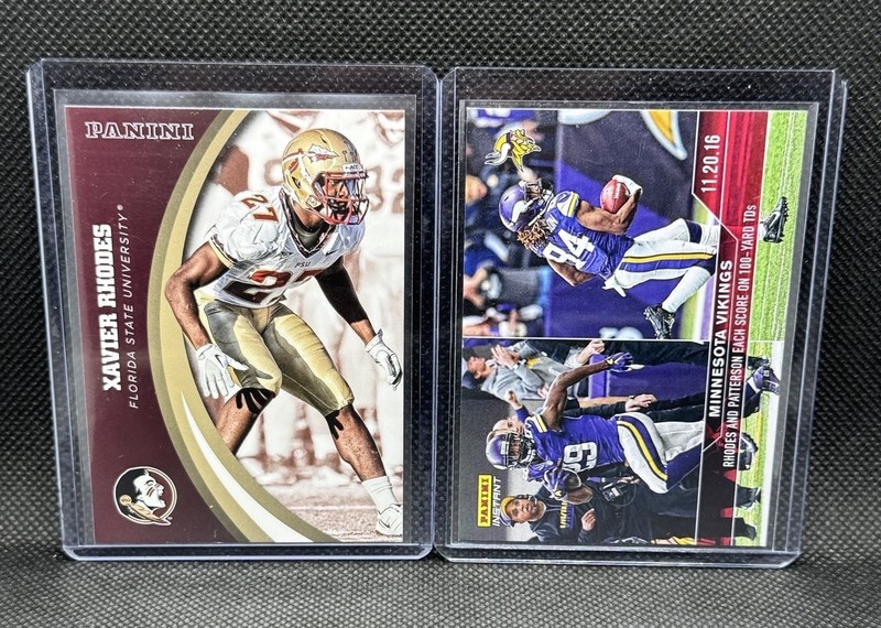 Xavier Rhodes 2016 Panini Instant Patterson #d /53 + 2015 Florida State Lot Rare