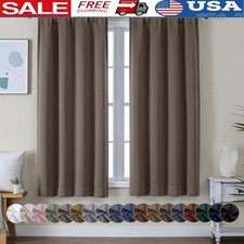 Energy Saving Blackout Curtains Light Blocking Privacy Panels Easy Care 2 Pieces