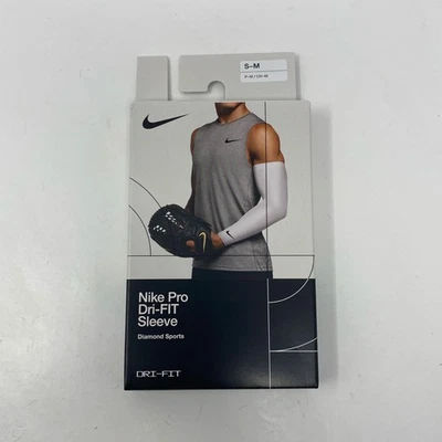 Nike Pro Dri-FIT Diamond Sports Arm Sleeve White S/M (Single Sleeve) - Image 1 of 4