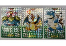 Pokemon Card Charizard Blastoise Venusaur Bandai Carddass Green Japanese Rare
