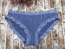 Laura Ashley Women's Super Soft Hipster Trim Lace Panties Sz Large Sky blue