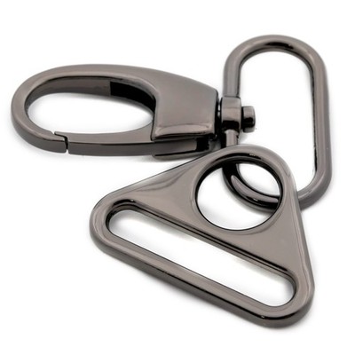 3 Sets Fat Swivel Snap Hook Metal Push Gate Lobster Clasps Triangle Rings 1 Inch