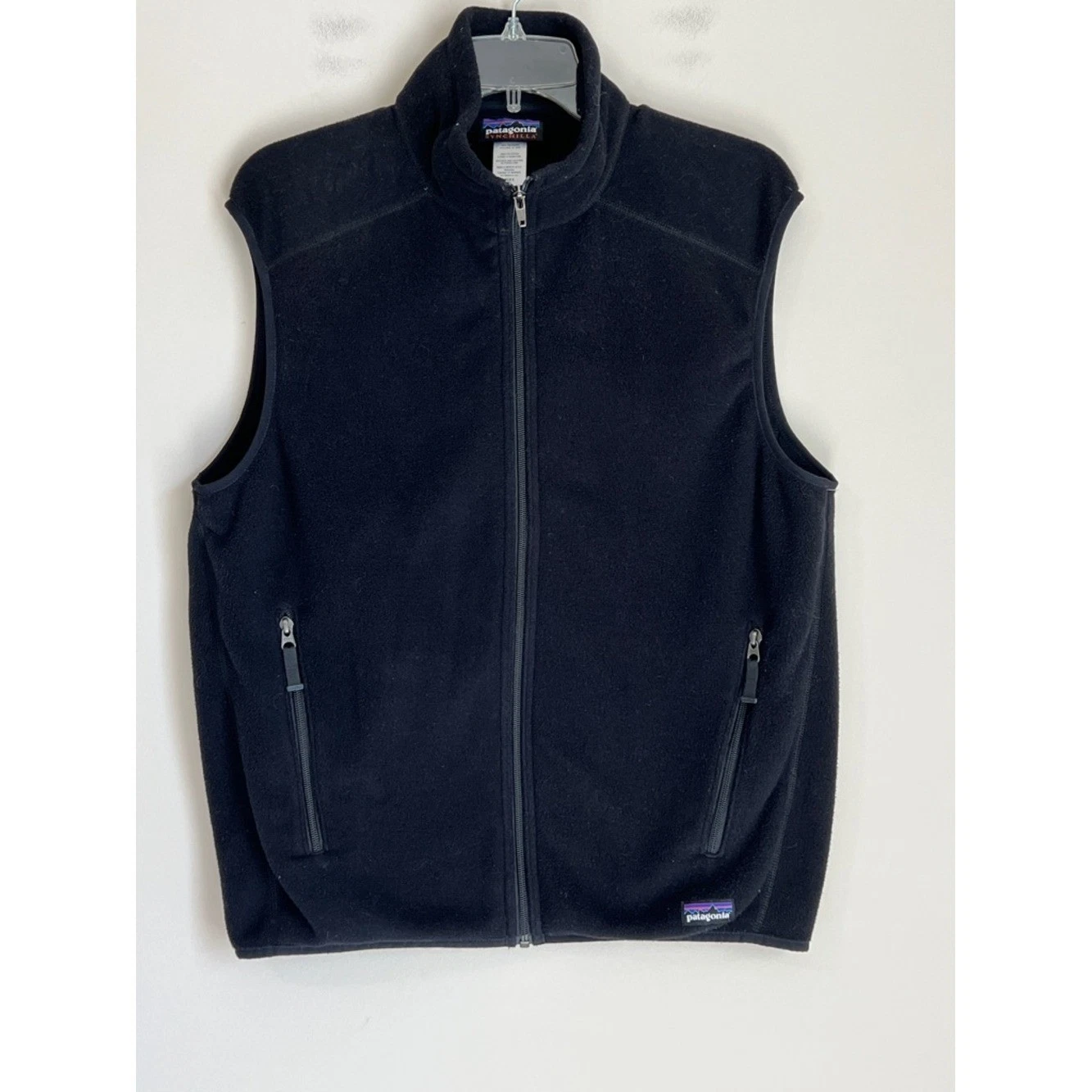 Patagonia Men's Synchilla Fleece Vest Size Medium Black EUC Outdoor Hiking