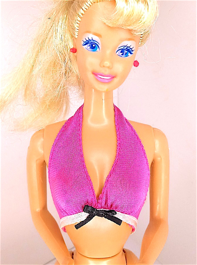 BARBIE PADDLING TAFFI AND PUPS 2010 mattel top fucsia fiocco B336B