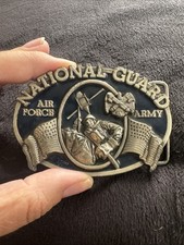 1982 National Guard Air Force Army Belt Buckle Bergamot Brass Works