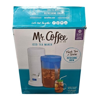 Mr. Coffee 2 Quart Iced Tea Maker Fresh Tea Taste Refreshing Brew Pitcher Blue