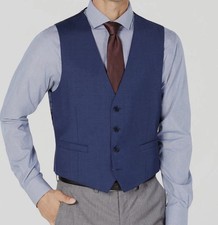 Calvin Klein Men's Slim-Fit Wool Infinite Stretch Suit Vest- Blue, Size-M