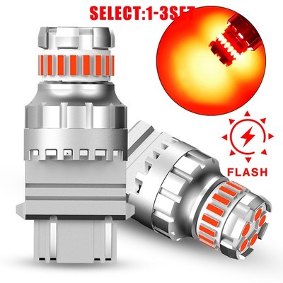 AUTOONE Red 3157 LED Strobe Flashing Blinking Tail Brake Light Parking Bulb SL