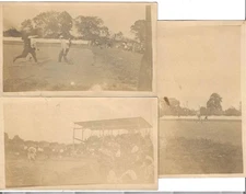 3 Ca. 1890s Baseball Game Action Photos Antique Ballpark Stand Lot Players Sport