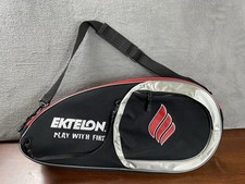 Ektelon Racquetball Bag Double Zip Pocket Duffle Play With Fire Black Red Gear