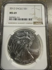 2012 American Eagle 1 oz Silver NGC MS 69 Coin