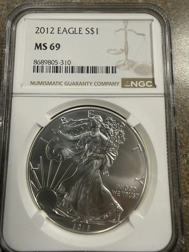 2012 American Eagle 1 oz Silver NGC MS 69 Coin