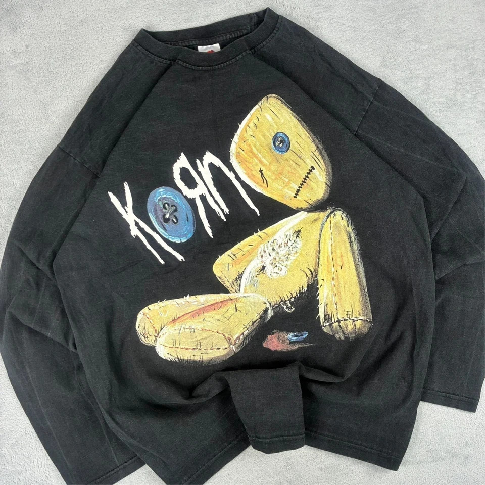 VTG FOTL Korn 2000s Y2K Issues Album Doll Graphic Large Long Sleeve Band T-Shirt image 2