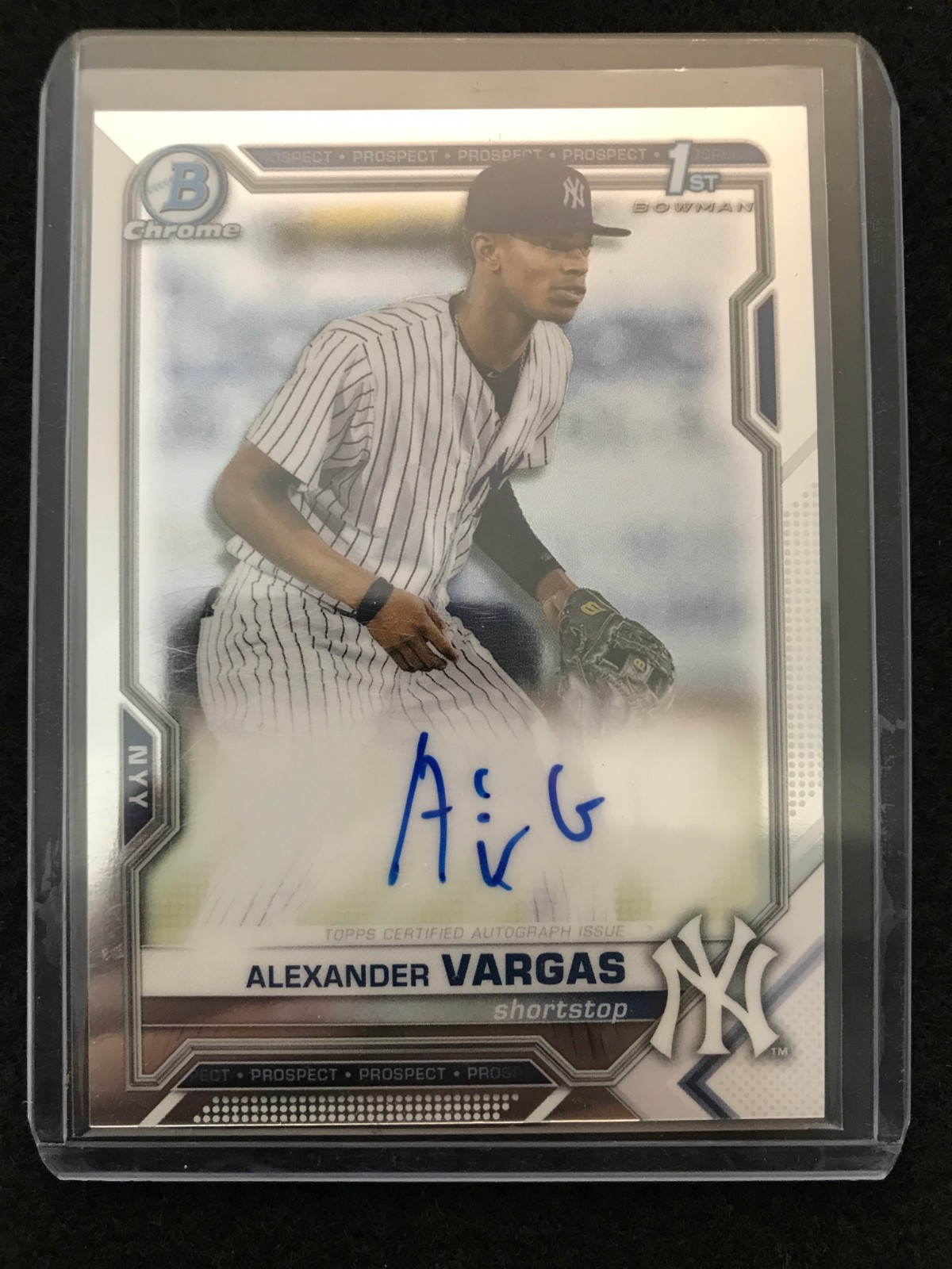 2021 Bowman Chrome Prospect Autographs Alexander Vargas Auto Yankees CPA-AV