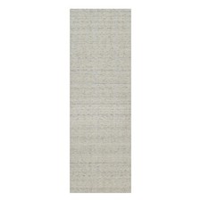 2'8"x8' Ivory Natural Wool Vertical Stripes Design Hand Loomed Runner Rug R91672