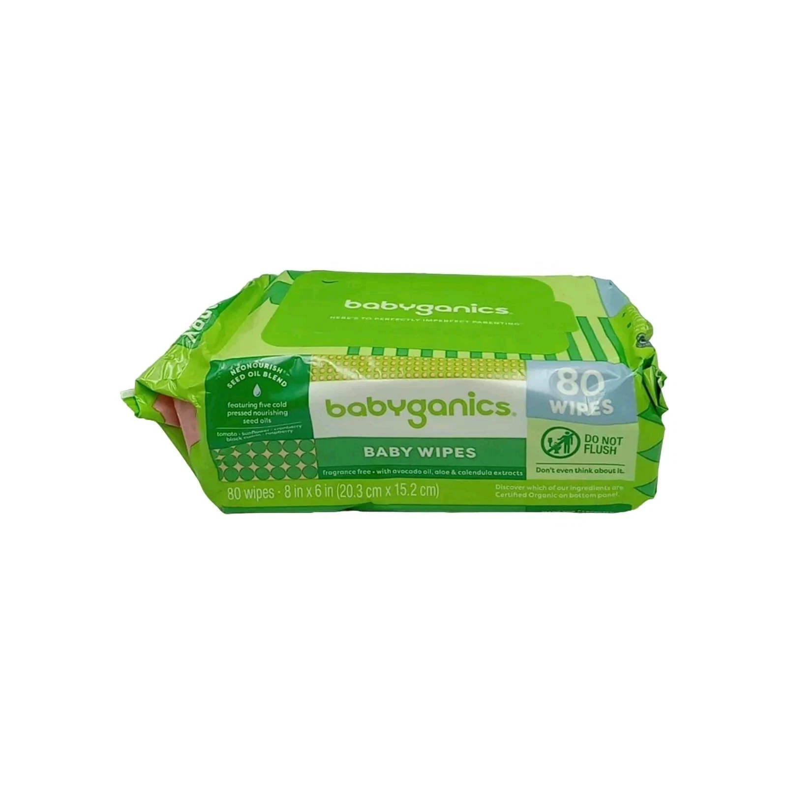 Babyganics Baby Wipes, Fragrance Free, 80 Count ea ***Box of 10