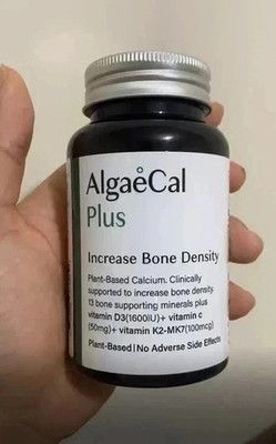 AlgaeCal Plus 120 Veggie Capsules Plant-Based Calcium Supplement Fast Shipping