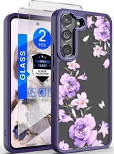 Samsung S21 5G Case Floral Military Grade Drop Tested Hard Back Soft Edge Cove