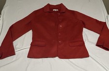 PENDLETON Women's Lined Coat Jacket Red 100 Virgin Wool Pockets Size S