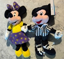 Referee Mickey and Birthstone Minnie August Bean Bag Vintage Plush Disney Store