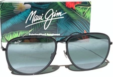 Maui Jim FAIR WINDS Black POLARIZED Titanium Neutral Grey Lens Sunglass 554-02@