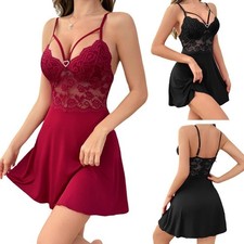 1X Babydoll Lingerie Underwear Sex Women Nightwear Dress Lace Sleepwear G-string