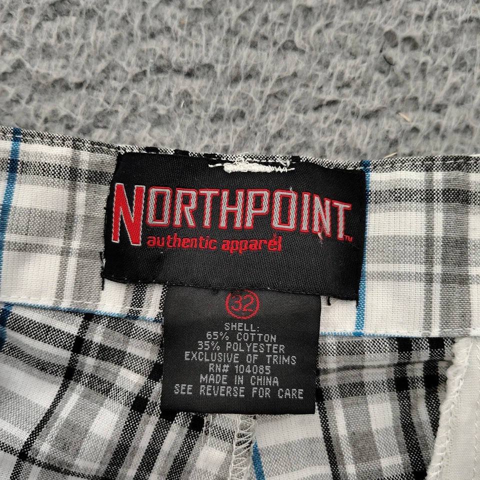 Pantalones Cortos Northpoint Para Hombre 32 Blanco Gris Azul Cuadros Frente Plano Mezcla de Algodón Informales Foto 3 de 4