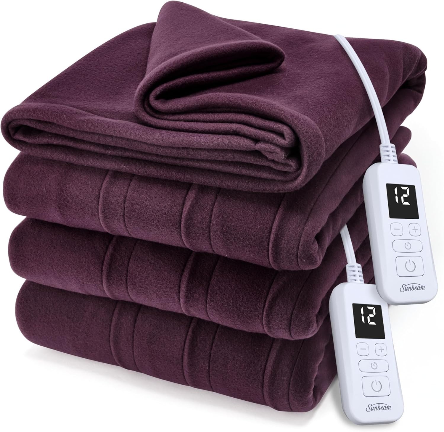 Heated Electric Blanket King Size 90 x 100 Sunbeam Royal Ultra Fleece Settings
