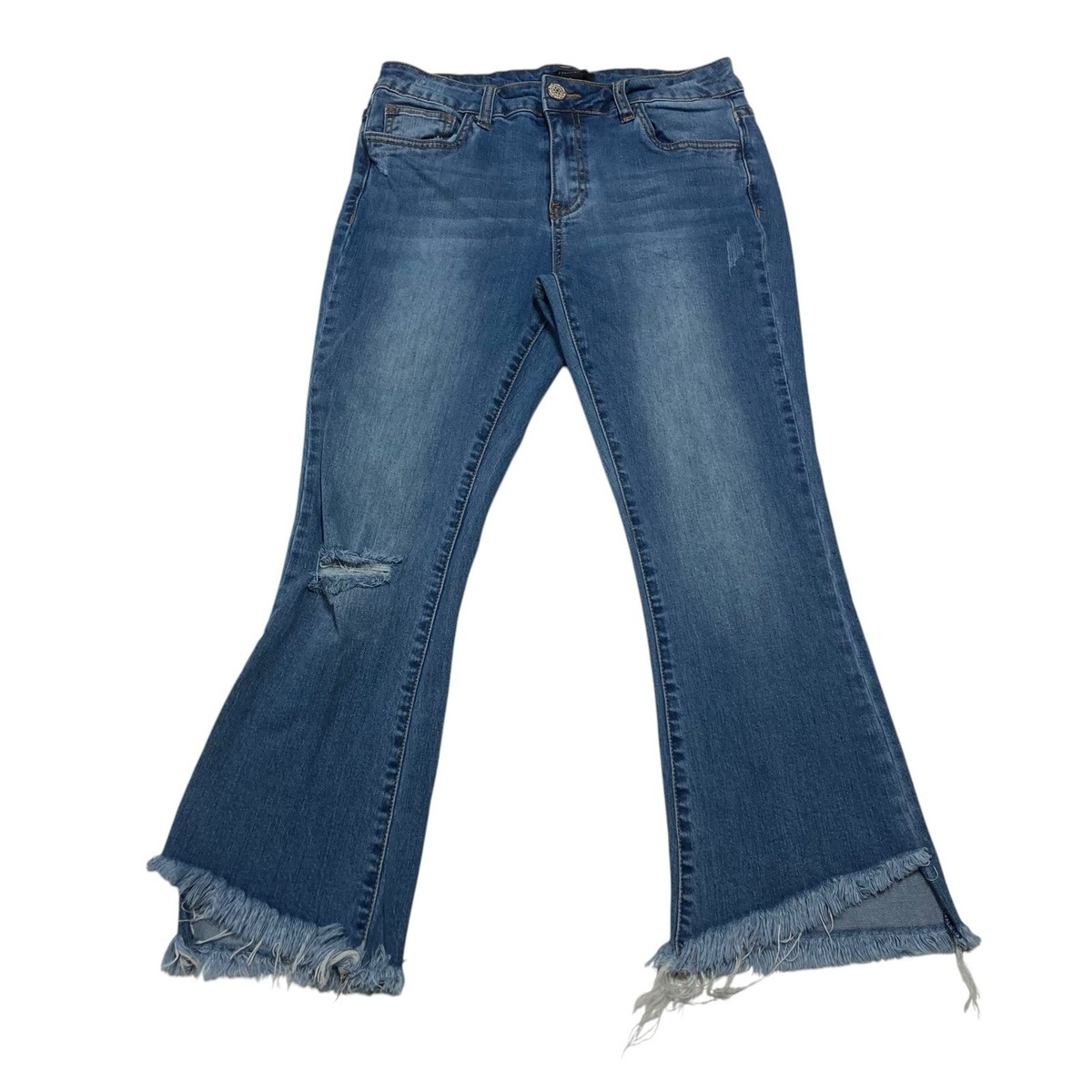 Forever 21 Blue Denim Mid Rise Distressed Jeans Women's Size M