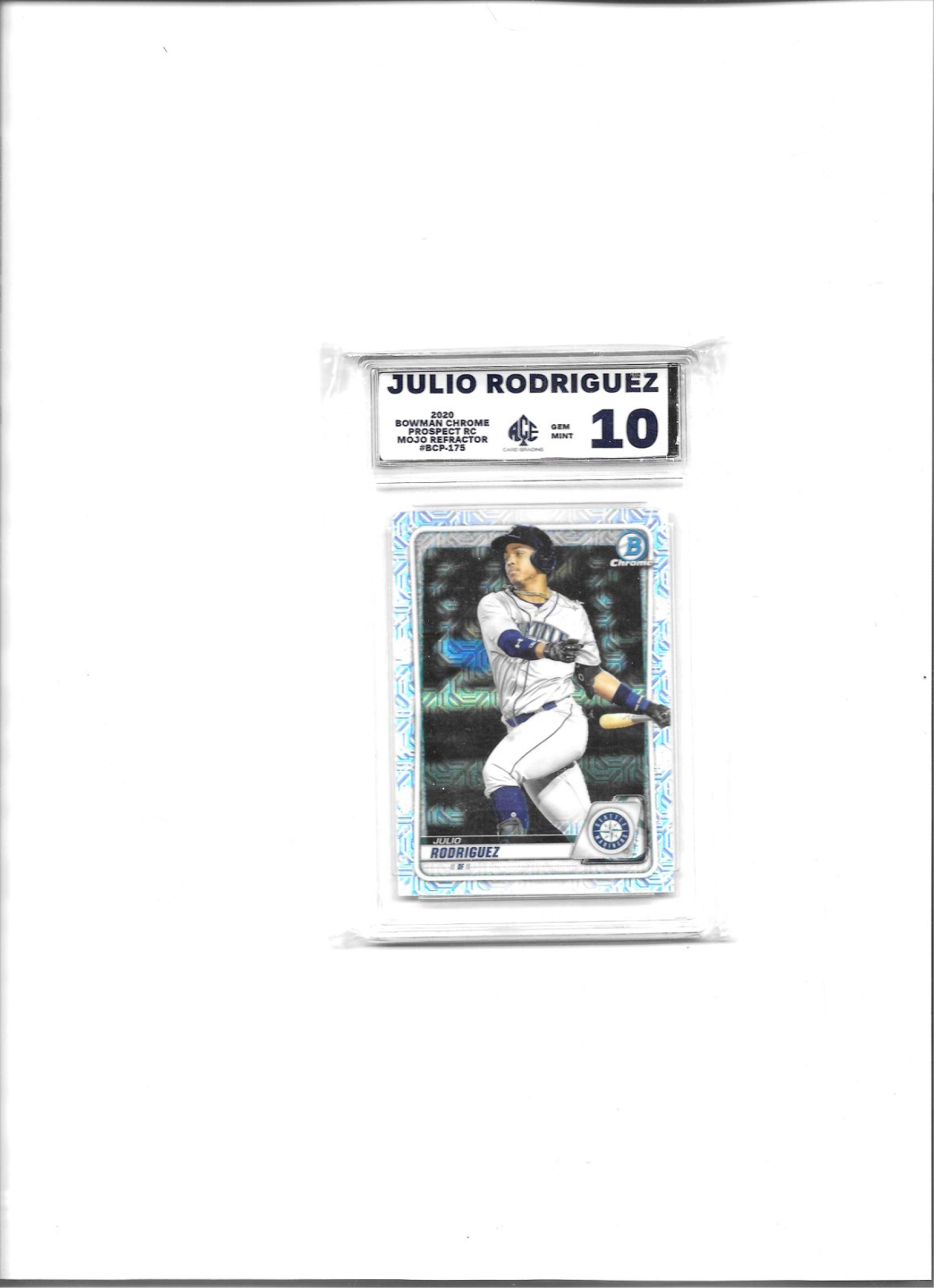 2020 Bowman Chrome - Prospects Mojo Refractor Julio Rodriguez #BCP-175 Graded 10