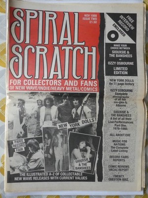Spiral Scratch Magazine/Newspaper November 1988  Issue 2 Inc 7'' Single