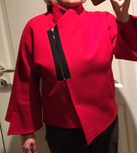 perfecto Chaqueta lana rojo estado 42 en talla de ga7awqvO