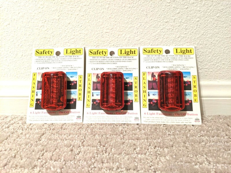 Red Safety Light, Lot of 3 - New